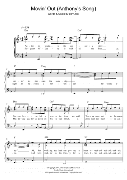 page one of Movin' Out (Anthony's Song) (Piano & Vocal)