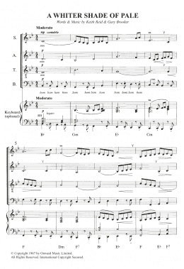 page one of A Whiter Shade Of Pale (Choir)