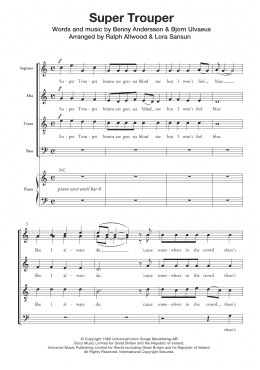 page one of Super Trouper (SATB Choir)