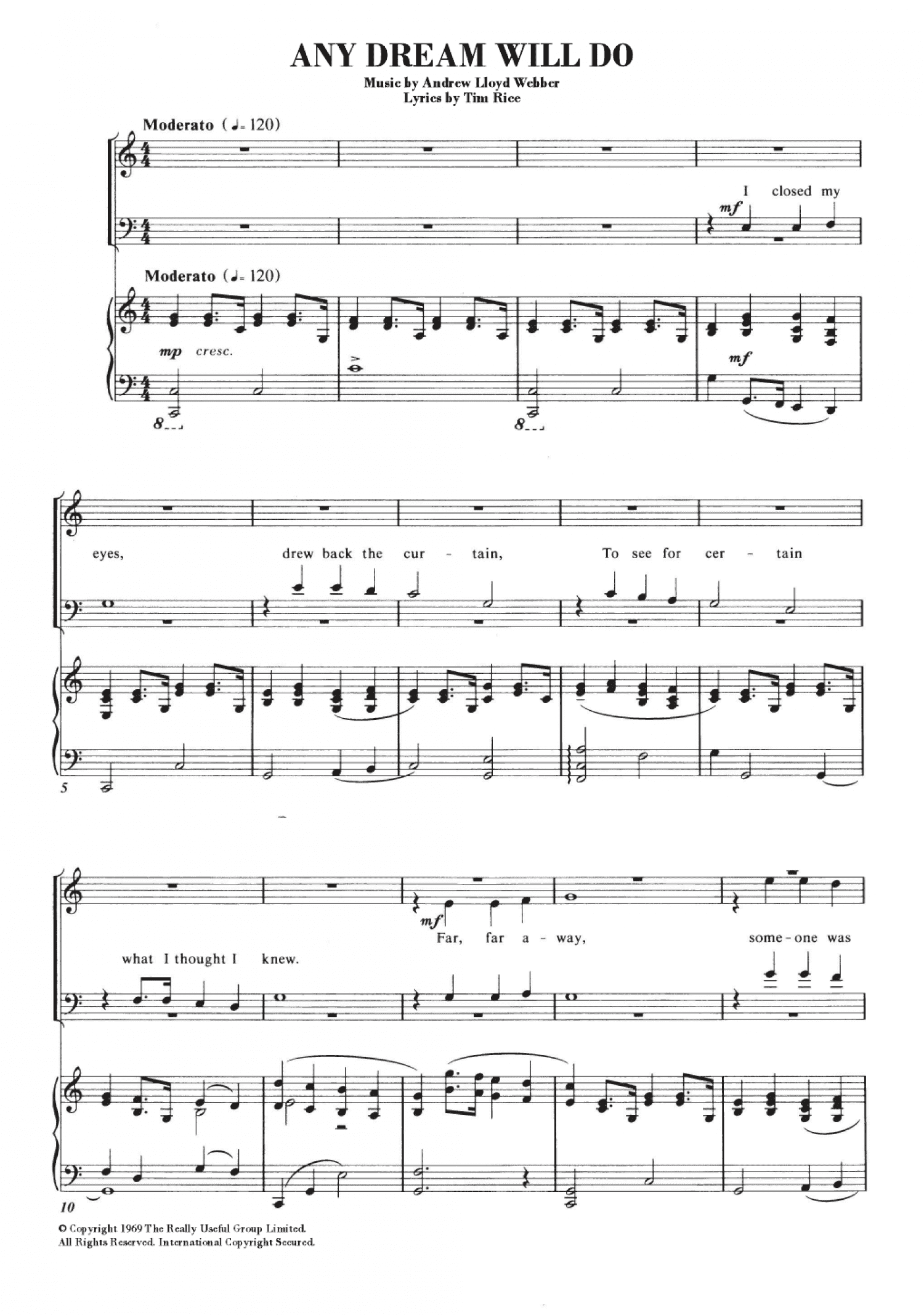 Any Dream Will Do (from Joseph And The Amazing Technicolor Dreamcoat) (SATB Choir)