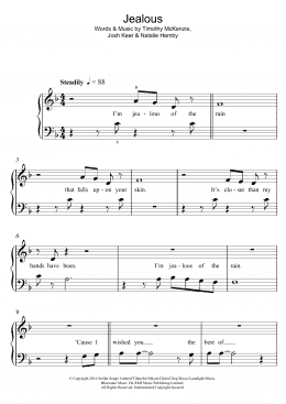 page one of Jealous (5-Finger Piano)