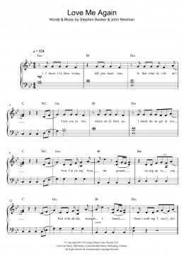 page one of Love Me Again (Piano & Vocal)