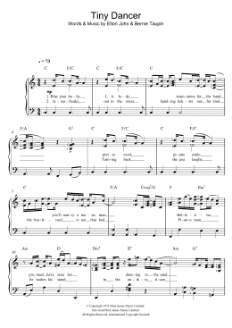 page one of Tiny Dancer (Piano & Vocal)