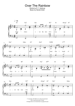 page one of Over The Rainbow (from 'The Wizard Of Oz') (Piano & Vocal)