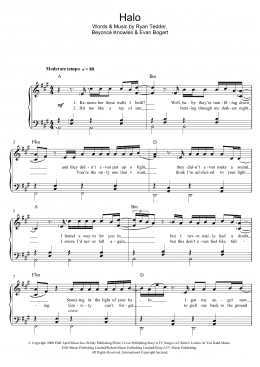 page one of Halo (Piano & Vocal)