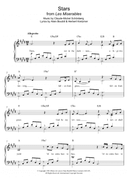 page one of Stars (from Les Miserables) (abridged) (Beginner Piano (Abridged))