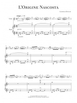 page one of L'Origine Nascosta (Violin Solo)