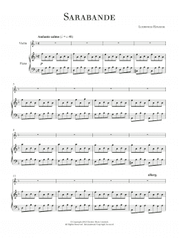 page one of Sarabande (Violin Solo)
