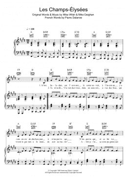 page one of Les Champs Elysees (Piano, Vocal & Guitar Chords)