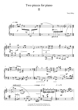 page one of Two Pieces For Piano - II. (Piano Solo)
