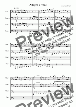 page one of Allegro for Tuba Quartet
