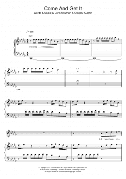 page one of Come And Get It (Piano, Vocal & Guitar Chords)