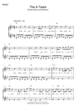 page one of The A Team (Piano Duet)