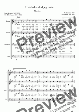 page one of Hvorledes skal jeg møte  (Male Choir)