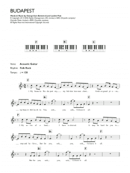page one of Budapest (Piano Chords/Lyrics)