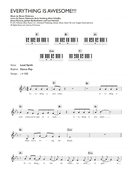 page one of Everything Is Awesome (from The Lego Movie) (feat. The Lonely Island) (Piano Chords/Lyrics)