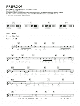 page one of Fireproof (Piano Chords/Lyrics)