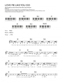 page one of Love Me Like You Do (Piano Chords/Lyrics)