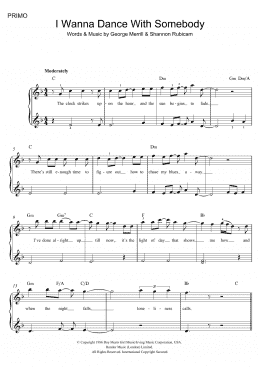 page one of I Wanna Dance With Somebody (Who Loves Me) (Piano Solo)