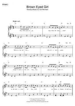 page one of Brown Eyed Girl (Piano Solo)