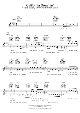 page one of California Dreamin' (Lead Sheet / Fake Book)