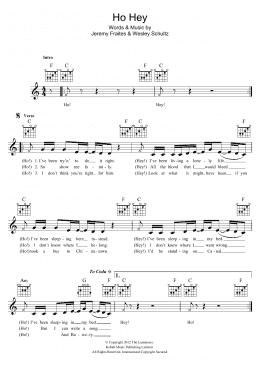 page one of Ho Hey (Lead Sheet / Fake Book)