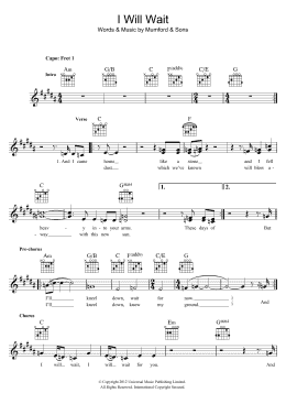 page one of I Will Wait (Lead Sheet / Fake Book)