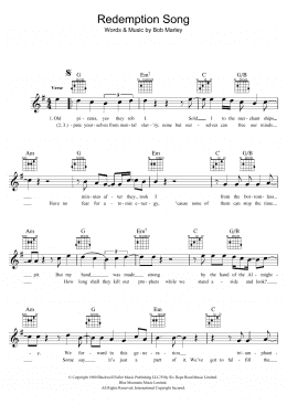 page one of Redemption Song (Lead Sheet / Fake Book)