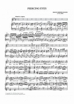 page one of Piercing Eyes (Piano & Vocal)