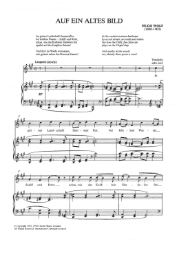 page one of Auf Ein Altes Bild (Piano & Vocal)