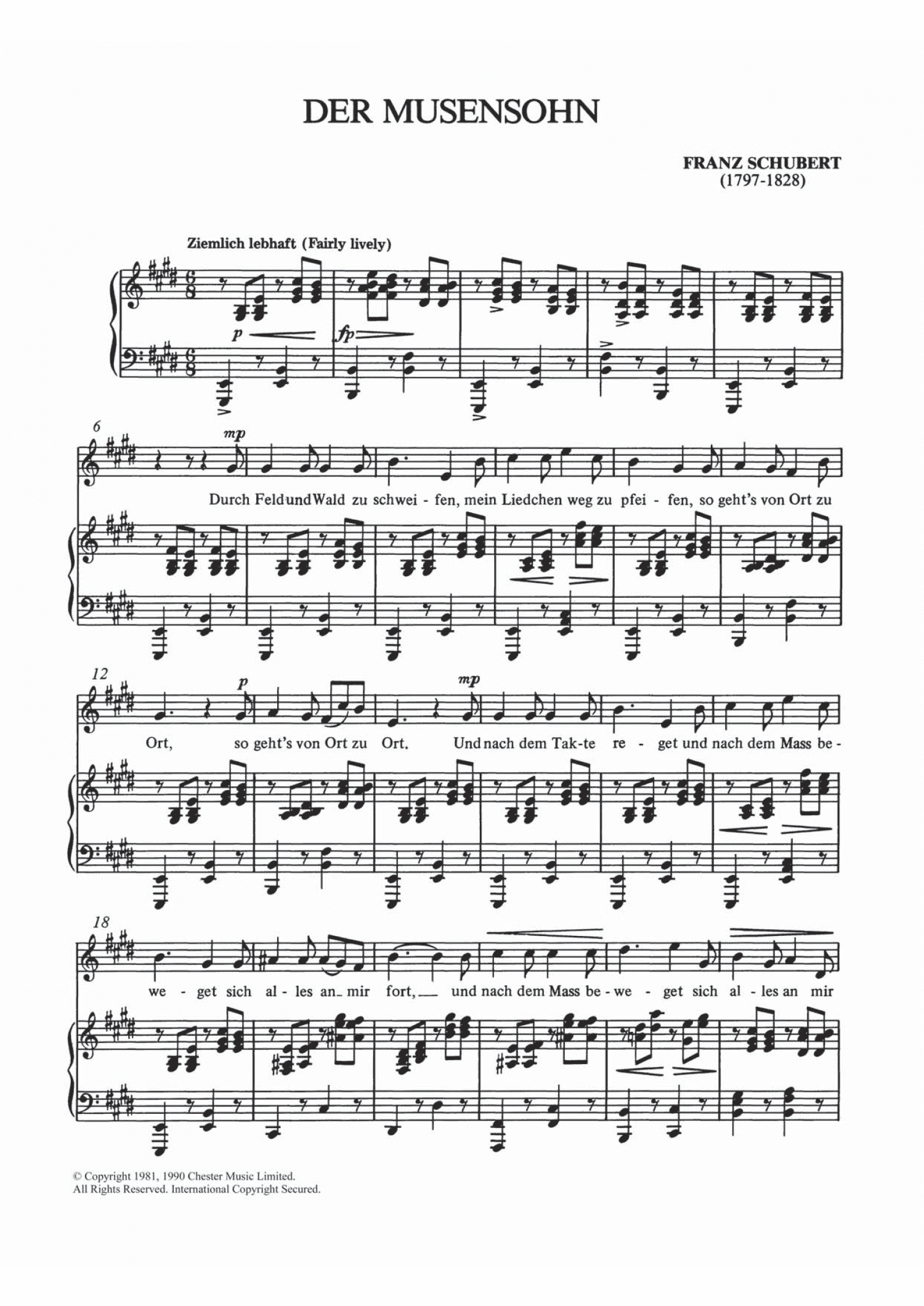 Der Musensohn (Piano & Vocal)