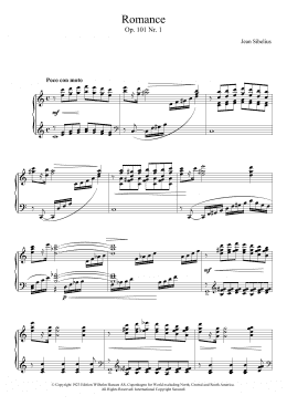 page one of 5 Morceaux Romantiques, Op.101 - I. Romance (Piano Solo)