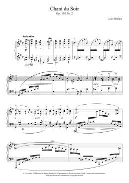 page one of 5 Morceaux Romantiques, Op.101 - II. Chant Du Soir (Piano Solo)
