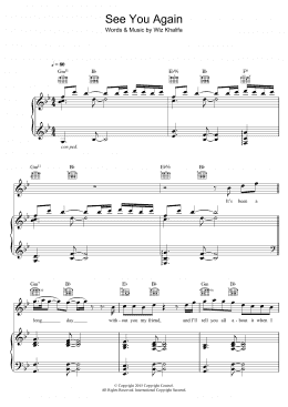 page one of See You Again (featuring Charlie Puth) (Piano, Vocal & Guitar Chords)