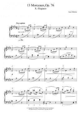 page one of 13 Morceaux, Op.76 - X. Elegiaco (Piano Solo)