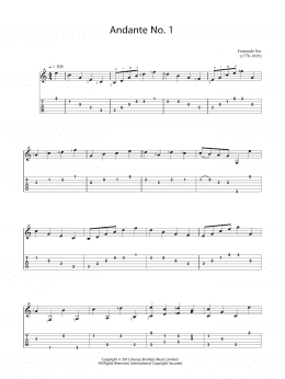 page one of Andante No. 1 (Easy Guitar)