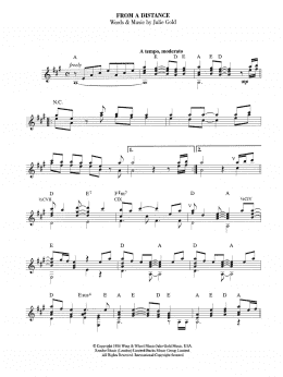 page one of From A Distance (Easy Guitar)