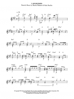 page one of I Am Blessed (Easy Guitar)