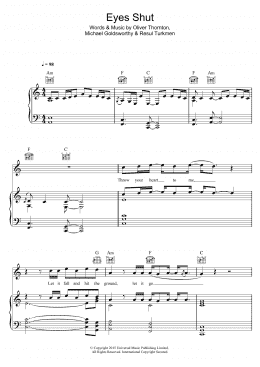 page one of Eyes Shut (Piano, Vocal & Guitar Chords)