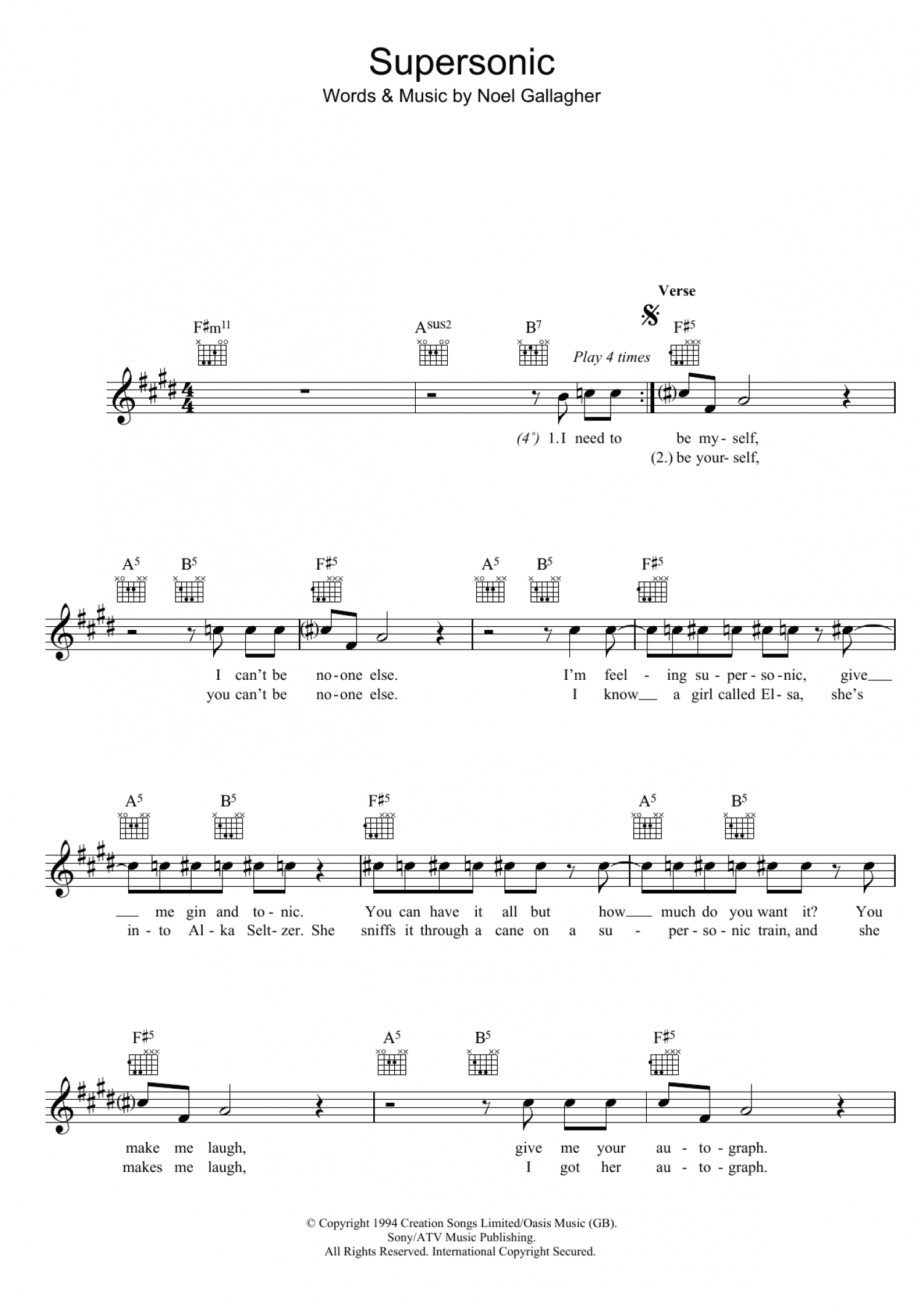 Supersonic (Lead Sheet / Fake Book)
