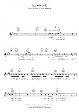 page one of Supersonic (Lead Sheet / Fake Book)