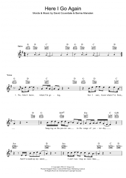 page one of Here I Go Again (Lead Sheet / Fake Book)