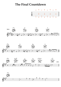 page one of Final Countdown (Lead Sheet / Fake Book)
