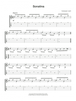 page one of Sonatina (Solo Guitar)