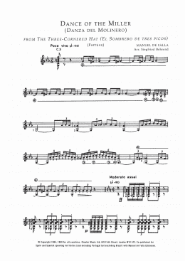 page one of Danza Del Molinero ('The Miller's Dance') (From El Sombrero De Tres Picos ('The Three-Cornered Hat') (Easy Guitar)