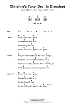 page one of Christine's Tune (Devil In Disguise) (Guitar Chords/Lyrics)