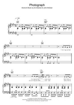 page one of Photograph (Piano, Vocal & Guitar Chords)