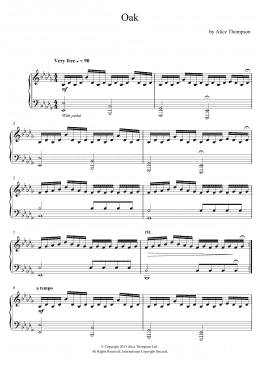 page one of Oak (Piano Solo)