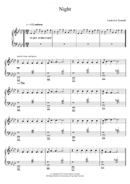 page one of Night (inc. free backing track) (Piano Solo)