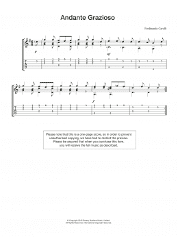 page one of Andante Grazioso (Easy Guitar)